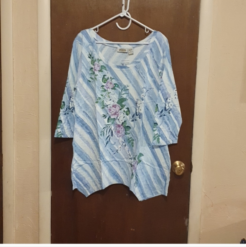 Collections Ect Floral Striped Blouse